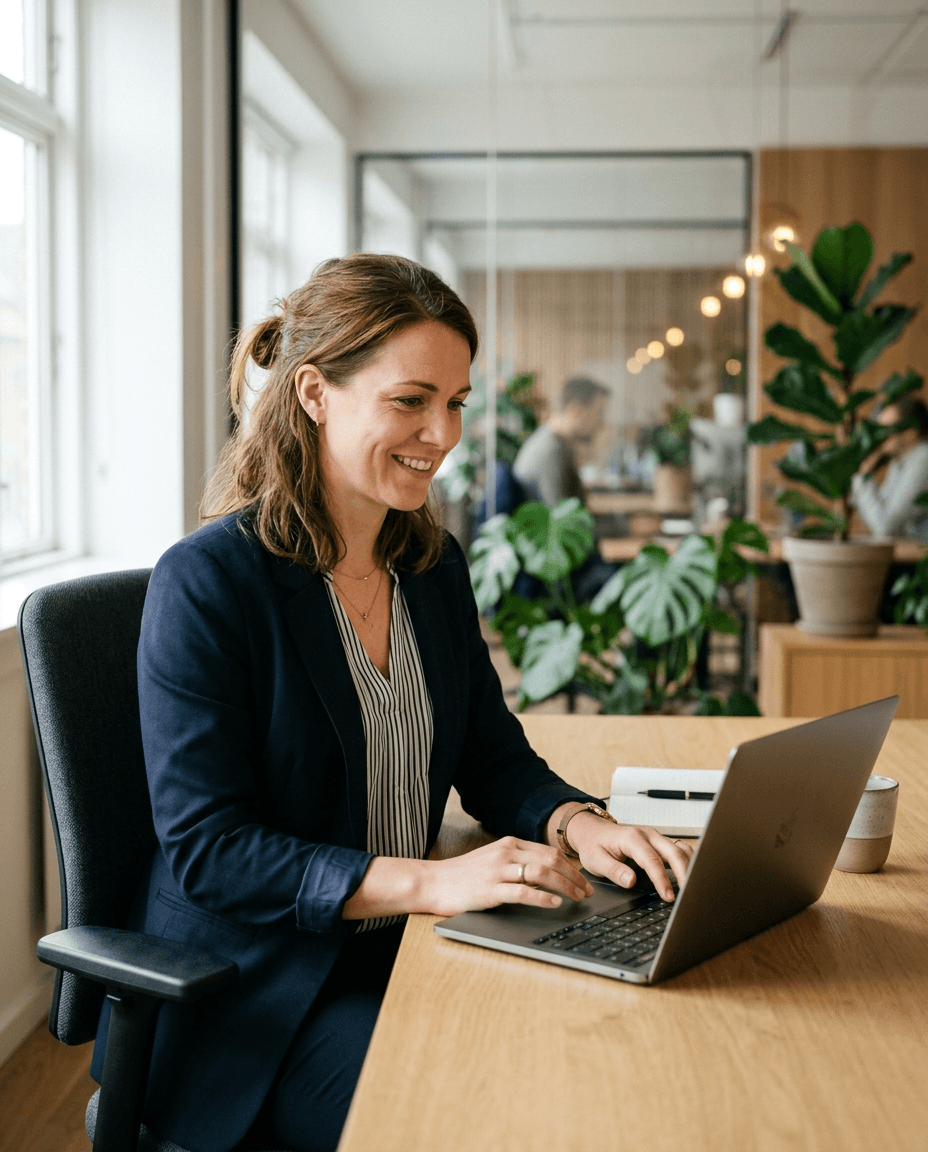HR- und IT-Verantwortliche an einem modernen Arbeitsplatz